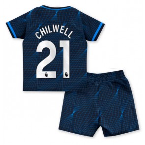Chelsea Ben Chilwell #21 Koszulka Wyjazdowych Dziecięca 2023-24 Krótki Rękaw (+ Krótkie spodenki)